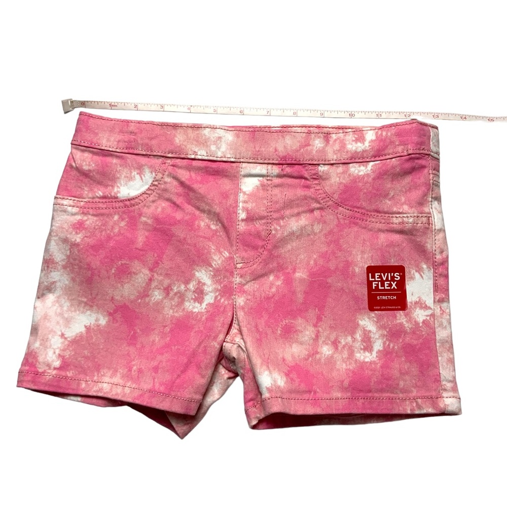 Levi's Girls Pink Tie Dye Denim Shorty Short Sz 12